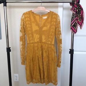 Altar’d State Tabatha Yellow Lace Dress